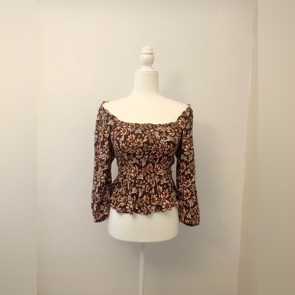 American eagle small brown pattern blouse - Picture 9 of 11